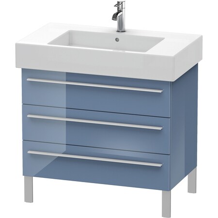 X-Large Vanity Unit Stone Blue Hgl 588X800X470mm 3 Drawers For 03298